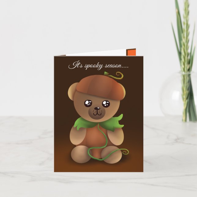 Pumpkin Teddy - Birthday Card Feiertagskarte (Vorderseite)