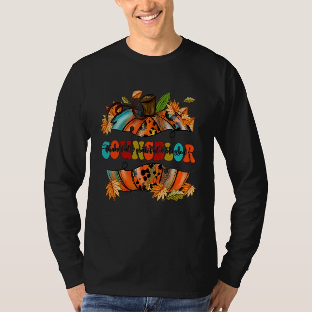 Pumpkin Thankful  Grateful  Blessed Counselor Autu T-Shirt (Vorderseite)