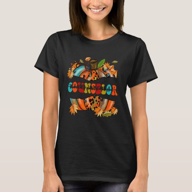 Pumpkin Thankful  Grateful  Blessed Counselor Autu T-Shirt (Vorderseite)