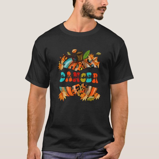 Pumpkin Thankful Grateful Blessed Dancer Autumn Fa T-Shirt (Vorderseite)