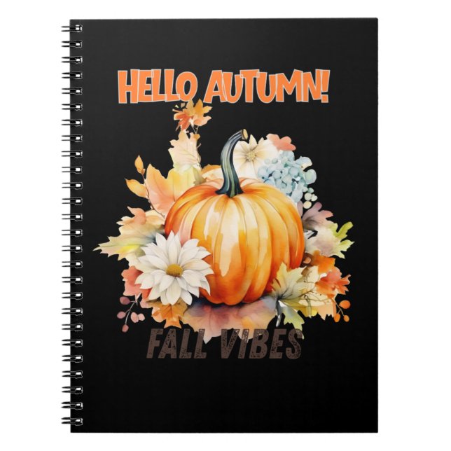 Pumpkin-Thema Hallo Herbst-Notebook Notizblock (Vorderseite)