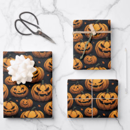 Pumpkin Themed Halloween Geschenkpapier Set