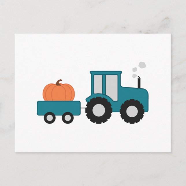 Pumpkin Tractor Postkarte (Vorderseite)