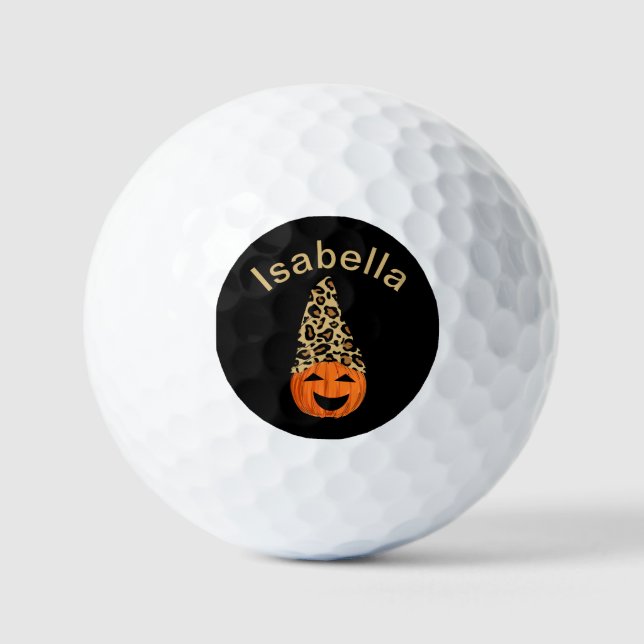Pumpkin trägt einen Leopardenhut Golfball (Vorderseite)