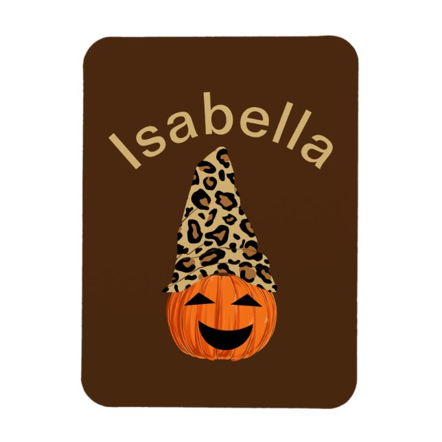 Pumpkin trägt einen Leopardenhut Magnet (Vertikal)