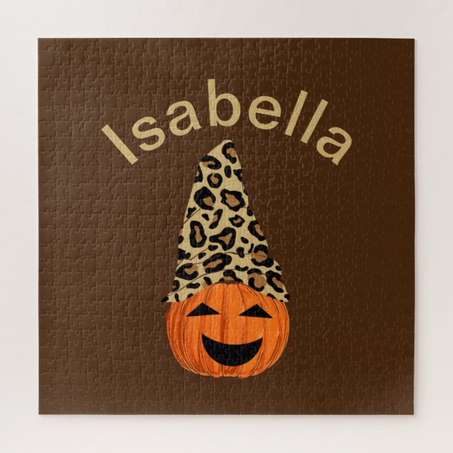 Pumpkin trägt einen Leopardenhut Puzzle (Vertikal)