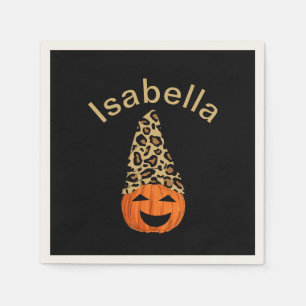 Pumpkin trägt einen Leopardenhut Serviette