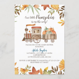 Pumpkin Train Baby Dusche, Fall Baby Sprinkle Einladung