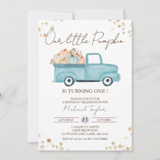 Pumpkin Truck 1. Geburtstag, Herbst 1. Geburtstag Einladung