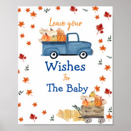 Pumpkin Truck Baby Dusche Wünsche für Babysignatur Poster