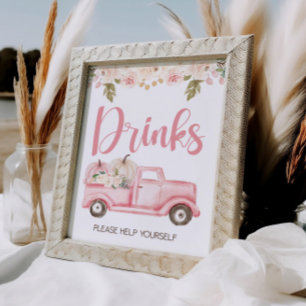 Pumpkin Truck Baby Duwer Drinks Unterschrift Poster