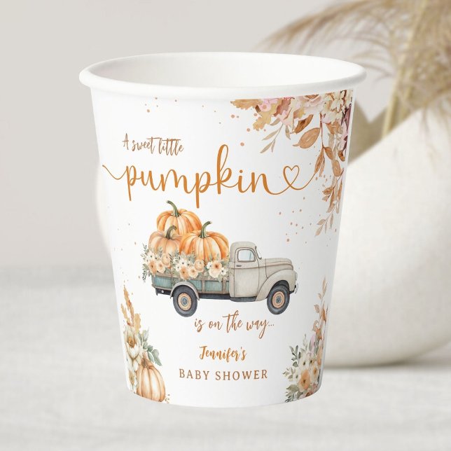 Pumpkin Truck Baby Showdown Papier Pappbecher (Von Creator hochgeladen)