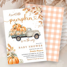 Pumpkin Truck Baby Shower Fall Gender Neutral