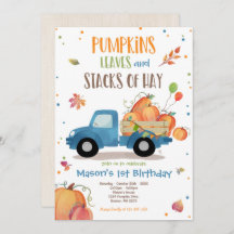 Pumpkin Truck Birthday Party Fall Pumpkin Birthday