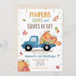 Pumpkin Truck Birthday Party Fall Pumpkin Birthday Einladung