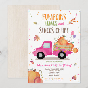 Pumpkin Truck Birthday Party Fall Pumpkin Birthday Einladung