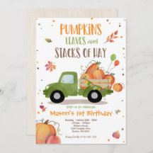 Pumpkin Truck Birthday Party Fall Pumpkin Birthday
