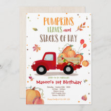Pumpkin Truck Birthday Party Fall Pumpkin Birthday