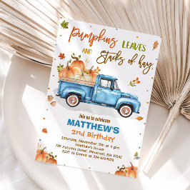 Pumpkin Truck Birthday Party Fall Pumpkin Birthday Einladung