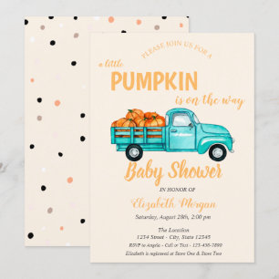 Pumpkin Truck ,Dots Baby Dusche Einladung