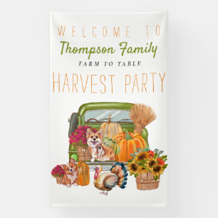 Pumpkin Truck Fall Harvest Party Erntedank Banner