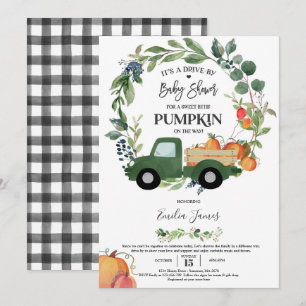 Pumpkin Truck Gender Neutral Fall Baby Shower Einladung