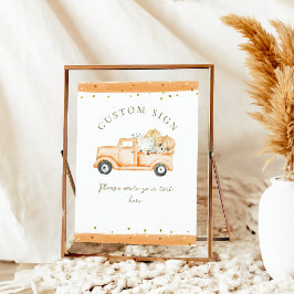 Pumpkin Truck Modernes Fall Baby Dusche Custom Poster