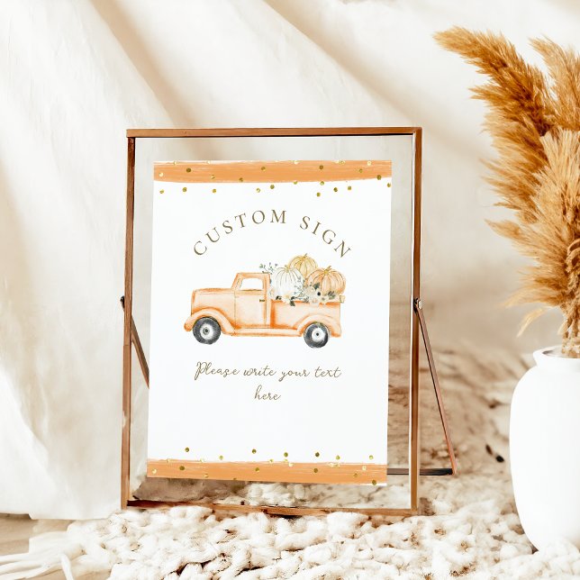 Pumpkin Truck Modernes Fall Baby Dusche Custom Poster (Von Creator hochgeladen)
