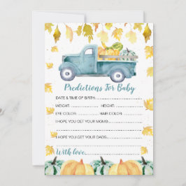 Pumpkin Truck Vorhersagen für Baby Shower Game Einladung