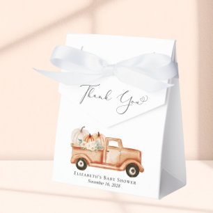Pumpkin Truck Watercolor Babydusche Danke Geschenkschachtel