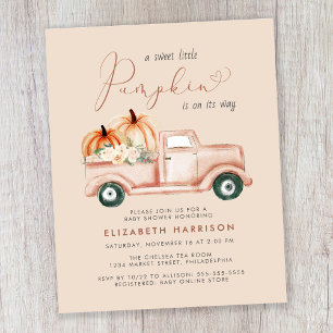 Pumpkin Truck Watercolor Kinderdusche Einladung