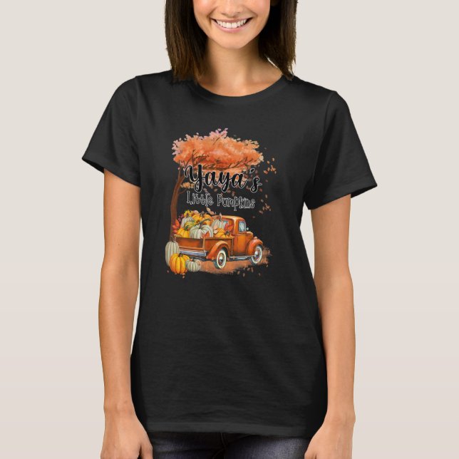 Pumpkin Truck Yaya's Little Pumpkins Fall Thanksgi T-Shirt (Vorderseite)