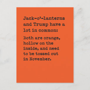 Pumpkin & Trump Halloween Joke Postkarte