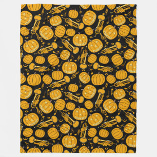 Pumpkin Trumpet Musiknoten Fleece Blanket