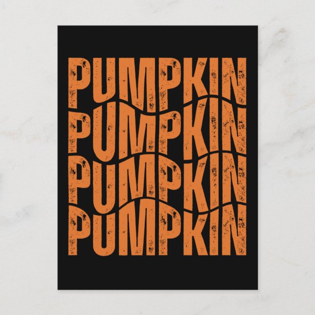 PUMPKIN TYPOGRAPHY GIFT POSTKARTE (Vorderseite)
