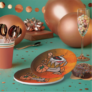 Pumpkin und Augenbrauen für Perfektion Pappteller