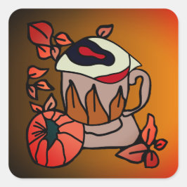 Pumpkin und Augenbrauen für Perfektion Quadratischer Aufkleber