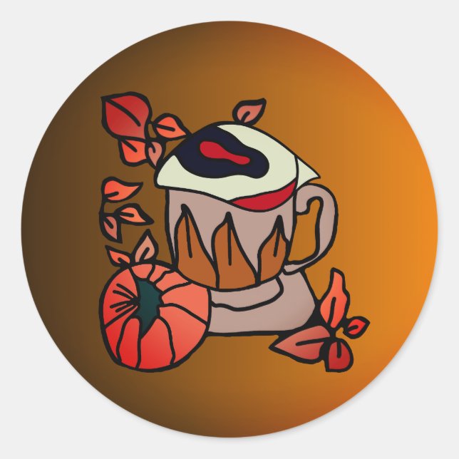 Pumpkin und Augenbrauen für Perfektion Runder Aufkleber (Vorderseite)