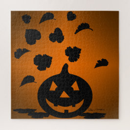 Pumpkin und Blätter Silhouette Puzzle