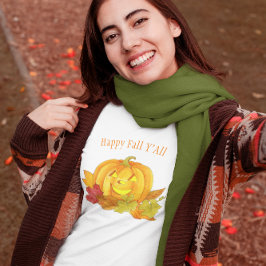 Pumpkin und Blätter Wasserfarbe Personalisiert T-Shirt