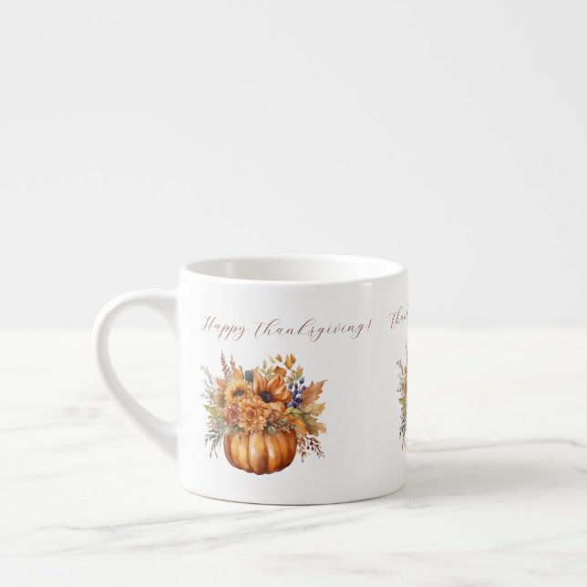 Pumpkin und Blume-Erntedank- Espressotasse (Links)