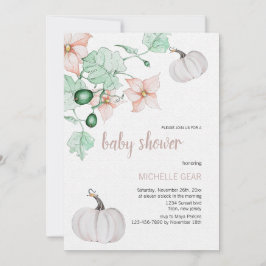 Pumpkin und Blume Wasserfarben handbemalt Einladung