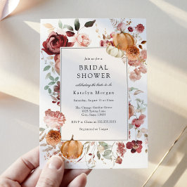 Pumpkin und Burgundy Floral Brautparty Einladung