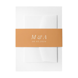 Pumpkin und Cream Elegant Monogram Wedding Einladungsbanderole