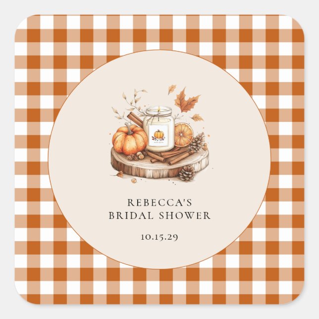 Pumpkin und Gewürze Alles Nette Baby Dusche Quadratischer Aufkleber (Vorderseite)