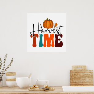 Pumpkin und Herbstleaf Erntezeit Poster
