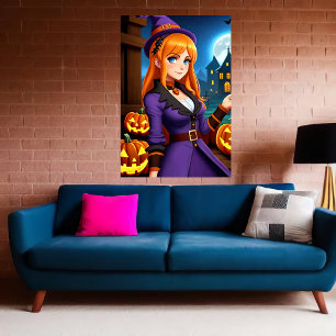 Pumpkin und Lady in lila Kleidungsstücken   Art de Poster