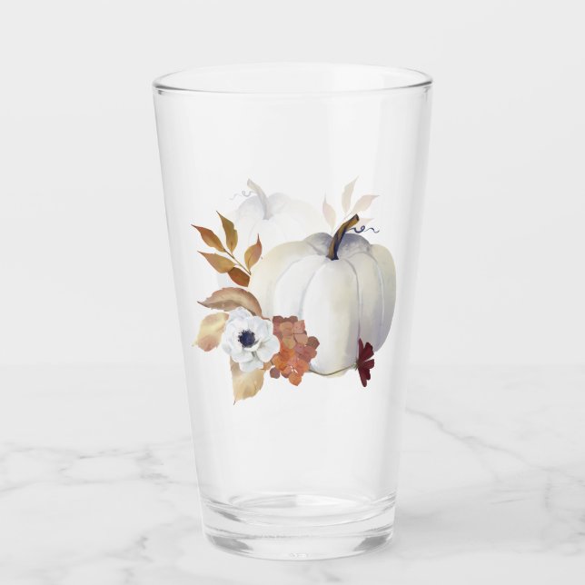 Pumpkin und Magnolia-Herbstfarben Glas (Vorderseite)