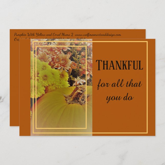 Pumpkin und Mehm 2 / dankbar / 5" x 7" Postkarte (Vorne/Hinten)