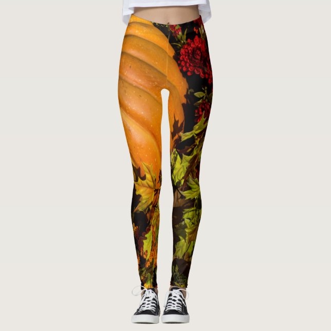 Pumpkin- und Mum-Arrangement Leggings (Vorderseite)